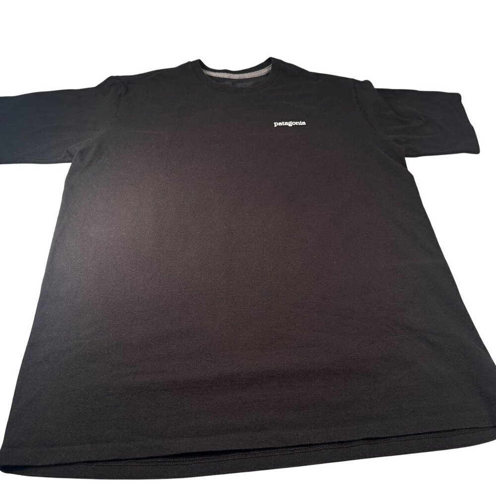 Patagonia Logo Graphic Tee Shirt Mens Short Sleeve Black